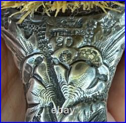 GORHAM Sterling Silver Antique Victorian Repousse Vanity hand Brush