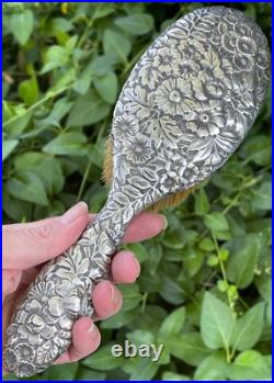 GORHAM Sterling Silver Antique Victorian Repousse Vanity hand Brush