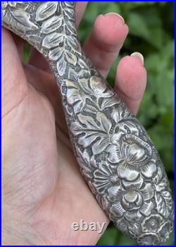 GORHAM Sterling Silver Antique Victorian Repousse Vanity hand Brush