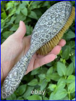 GORHAM Sterling Silver Antique Victorian Repousse Vanity hand Brush