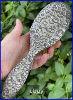 GORHAM Sterling Silver Antique Victorian Repousse Vanity hand Brush