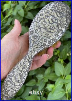GORHAM Sterling Silver Antique Victorian Repousse Vanity hand Brush