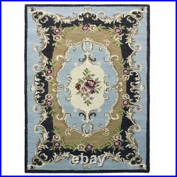 Geometric Victorian Style Indian Aubusson Area Rug Hand-tufted Wool All Sizes
