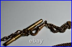 Gold Filled Pocket Watch Chain 15 Victorian T Bar Hand Engraved Slide