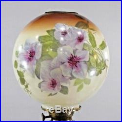 Gone With The Wind Parlor Lamp (gwtw)- Hand Painted Lavender Clematis Vine