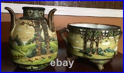 Gorgeous Nippon 9 Wisteria Moriage Decorations Two Handles Vase Mark#47