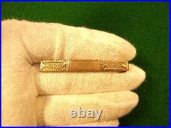 Gorgeous Old Vtg Antique 10k Rose Gold Hand Carved Victorian Era Bar Brooch Pin