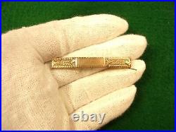 Gorgeous Old Vtg Antique 10k Rose Gold Hand Carved Victorian Era Bar Brooch Pin