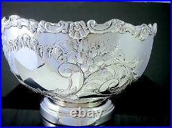 Gorgeous SHEFFIELD REPRODUCTION Hand Chased Silverplate CENTERPIECE PUNCH BOWL