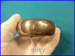 Gorgeous Vtg Antique Victorian Hand Carved Sterling Silver Wide & Hinged Bangle