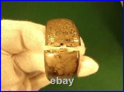 Gorgeous Vtg Antique Victorian Hand Carved Sterling Silver Wide & Hinged Bangle