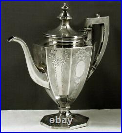 Gorham Sterling Coffee Pot c1920 HAND DECORATED