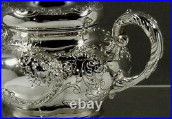 Gorham Sterling Tea Set 1902 HAND DECORATED