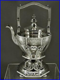 Gorham Sterling Tea Set 1913 HAND DECORATED