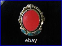 Gypsy Portrait Swivel Brooch, Victorian Hand-Painted Portrait Locket Brooch