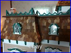 HUGE OVER 42 TALL Hand Built 112 Wooden Victorian Mansion Dollhouse Vintage