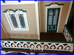 HUGE OVER 42 TALL Hand Built 112 Wooden Victorian Mansion Dollhouse Vintage