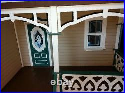 HUGE OVER 42 TALL Hand Built 112 Wooden Victorian Mansion Dollhouse Vintage