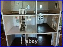 HUGE OVER 42 TALL Hand Built 112 Wooden Victorian Mansion Dollhouse Vintage