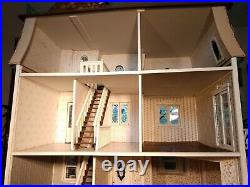 HUGE OVER 42 TALL Hand Built 112 Wooden Victorian Mansion Dollhouse Vintage