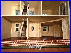 HUGE OVER 42 TALL Hand Built 112 Wooden Victorian Mansion Dollhouse Vintage