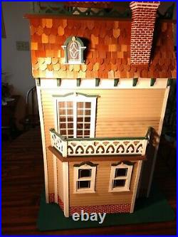 HUGE OVER 42 TALL Hand Built 112 Wooden Victorian Mansion Dollhouse Vintage