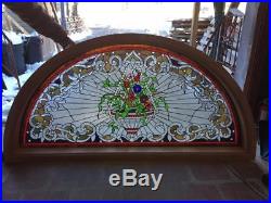 Hand Cut Stained And Jeweled Glass Victorian Style Transon Window Jhl87