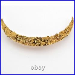 Hand Made Victorian Era Crescent Moon Alaskan Gold Nugget Brooch 14-18k gold