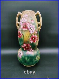 Hand Painted Double Handle Vase Victorian