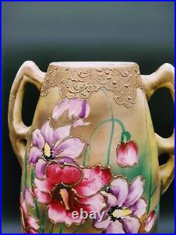 Hand Painted Double Handle Vase Victorian