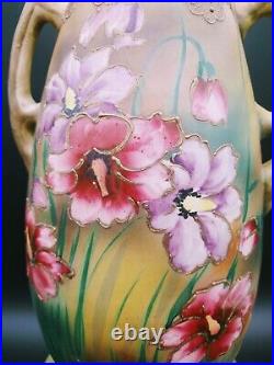 Hand Painted Double Handle Vase Victorian