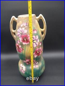 Hand Painted Double Handle Vase Victorian