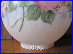 Hand Painted Roses Oil Lamp Shade Globe Gone With The Wind Vintage Signed