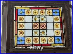 Hand painted Mid Victorian stained glass panel renovated