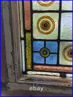 Hand painted Mid Victorian stained glass panel renovated