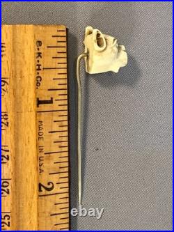 Handsome Antique Bulldog Stick Pin Hand Carved