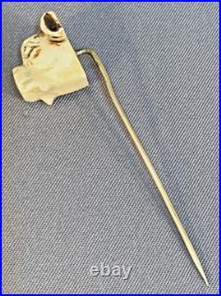 Handsome Antique Bulldog Stick Pin Hand Carved