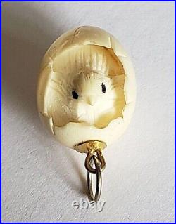 Hatching Egg Chick Hand Carved Victorian Pendant Charm Highly Detailed Vintage