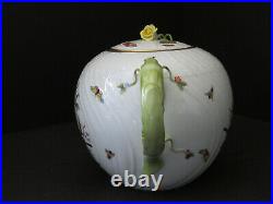 Herend Hungary Hand Painted Rothschild Bird Rose Finial Large Teapot