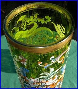 Huge 58cm Antique Bohemian Moser Glass c1900 Hand Enameled Pokal-Alliance-Toasts