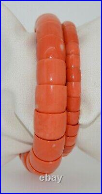 Incredible Natural Coral Hand Carved Victorian Figural Wrap Bracelet