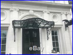 Incredible Victorian Style Hand Wrought Iron Canopy Awning With Glass Cct1