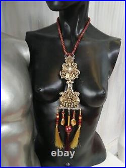 Jewelry woman fashion necklace pendant victorian vintage gothic gold silver bib
