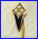 Kite Lapel Pin 14k Gold Enamel Pearl Hat Tie Antique Victorian KAT Theta Vtg