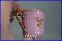 Klingenberg Limoges Hand Painted Purple Raised Gold Pompadour Pink Demitasse Cup
