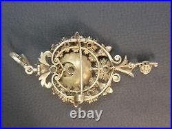 LARGE ANTIQUE VICTORIAN ERA PENDANT & BROOCH 10KT GOLD With185 SEED PEARLS With BOX