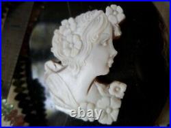 LARGE Rare Victorian style BANDED AGATE cameo wedding mother bride pendant