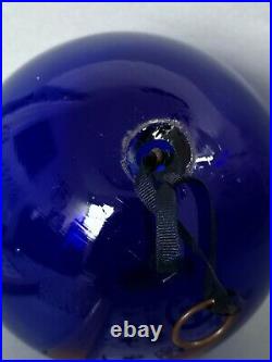 Large Antique Bristol Cobalt Blue Glass Hand Blown Witches Ball 17cm Diameter