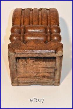 Large Hand Carved Oak Newel Post Cap Top Victorian Architectural Salvage Antique