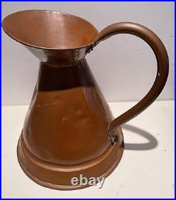 Large Victorian Copper Hand Made Jug With Dovetail Joints